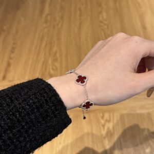 Silver Clover Essence: 925 Sterling Silver Luck Bracelet - View 7