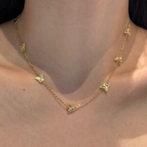 Golden Butterfly Garden | Gold-Plated Sterling Silver Necklace ✨? - View 4