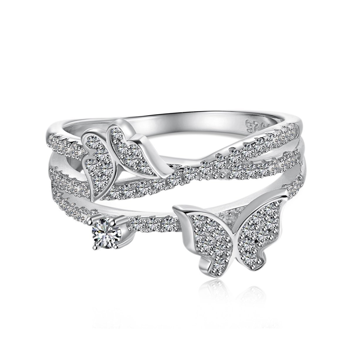 Ethereal Butterfly 925 Sterling Silver Butterfly Shaped Ring
