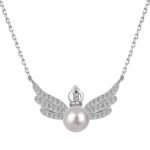 Sterling Silver "Guardian Angel" Pearl Necklace