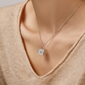 Sterling Silver Mini Bag Locket Necklace - View 3
