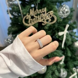 Lustre Layers – Chunky Sterling Silver Wedding Band - View 3