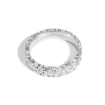 Fine Jewelry 925 Sterling Silver Rhodium Plated Shiny Sparkle Women Ring