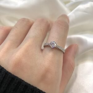 Solene Grace - 925 Sterling Silver Solitaire Ring - Alternate View