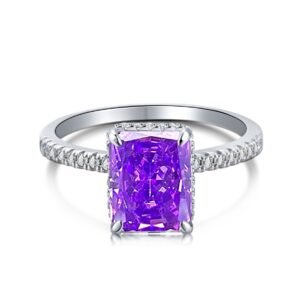 Royal Amethyst 925 Sterling Silver Ring – Statement Purple Stone, Elegant Gift for Women - View 1