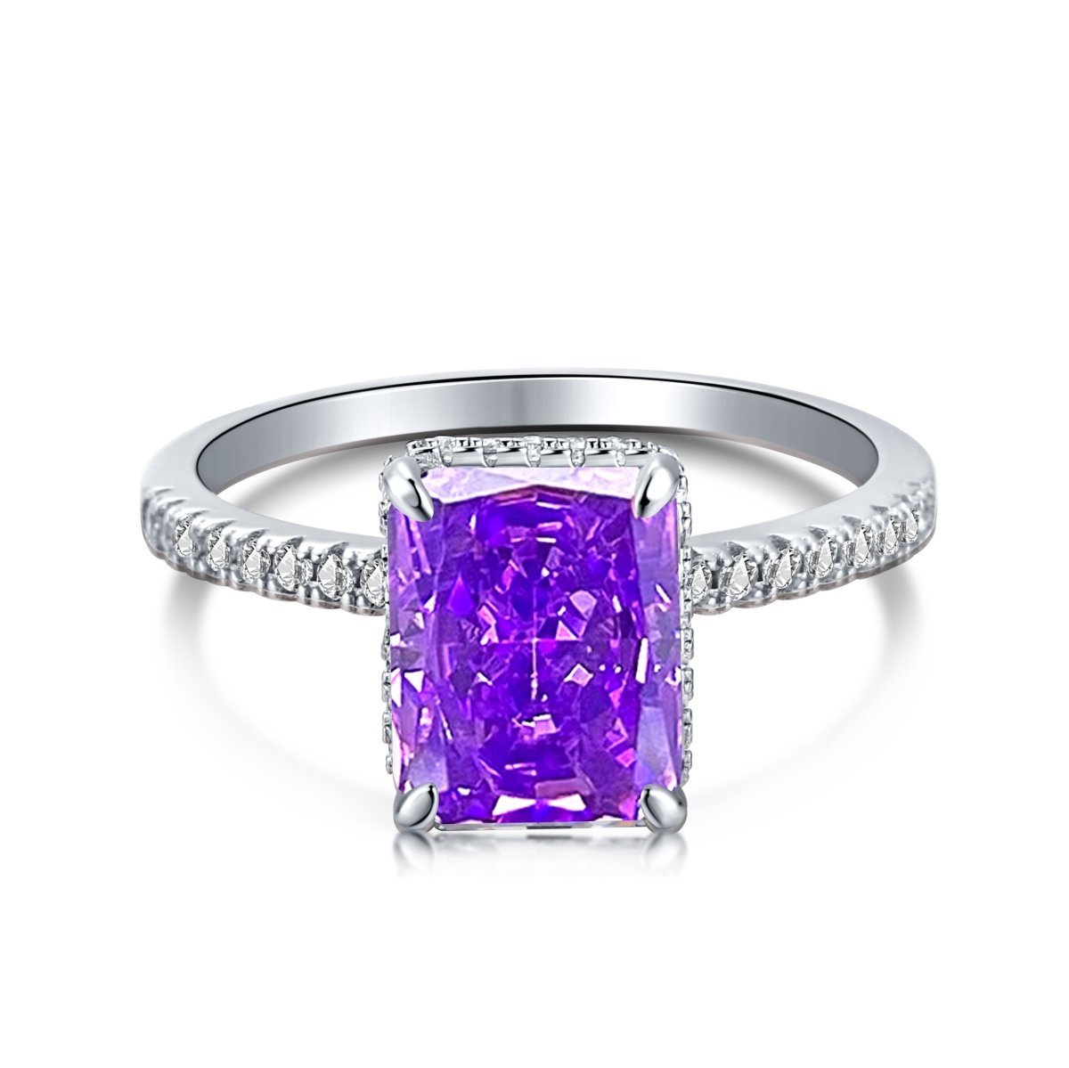 Royal Amethyst 925 Sterling Silver Ring – Statement Purple Stone, Elegant Gift for Women