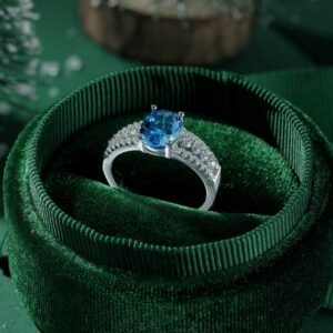 Eternal Sapphire – Rhodium Plated S925 Silver Eternity Band - View 4