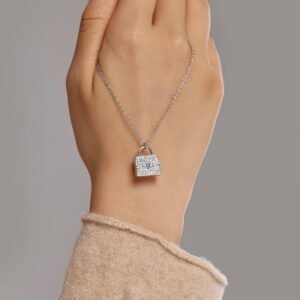 Sterling Silver Mini Bag Locket Necklace - View 4