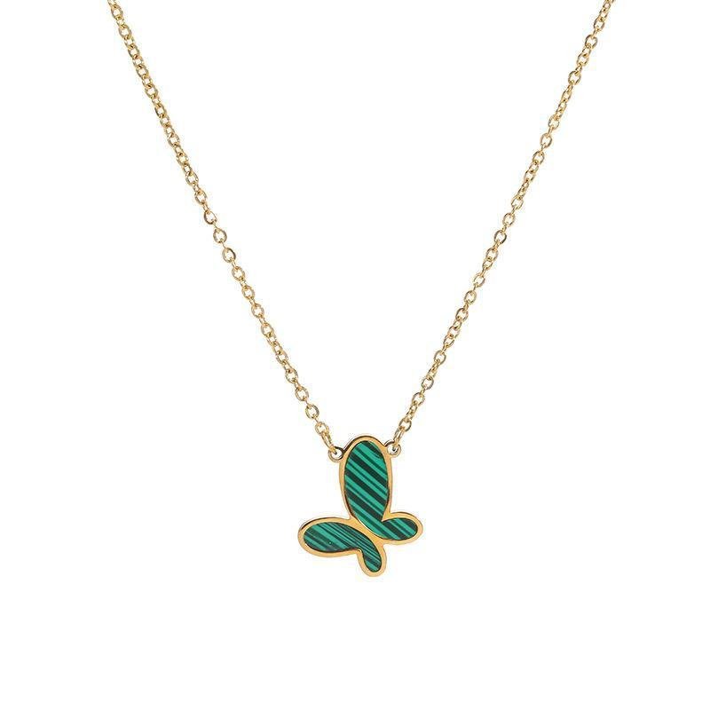 ? Emerald Flutter - Green Butterfly Necklace (Stainless Steel)