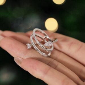 Eterna Layers – 925 Sterling Silver Zirconia Eternity Ring - View 4