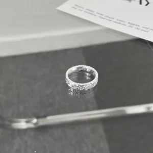 Fine Jewelry 925 Sterling Silver Rhodium Plated Shiny Sparkle Women Ring - View 5