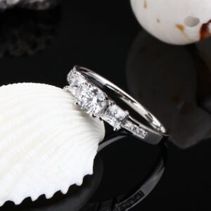 925 Sterling Silver Footprint Heart Infinity Ring - View 3