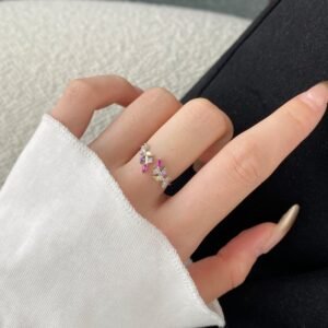 Autumn Whisper 925 Sterling Silver Leaf Ring – Colorful Enamel Design, Adjustable Band - Alternate View
