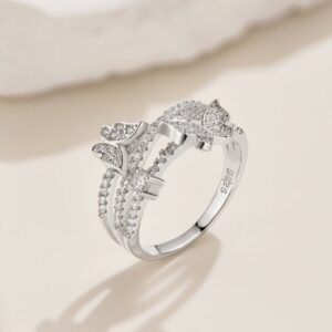Ethereal Butterfly 925 Sterling Silver Butterfly Shaped Ring - Alternate View