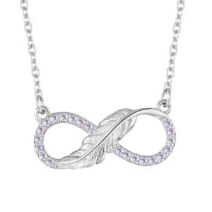 Custom 925 Sterling Silver Rhodium Plated Infinity Leaf Necklace