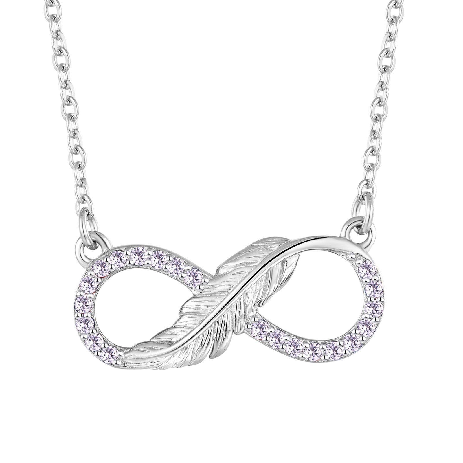 Custom 925 Sterling Silver Rhodium Plated Infinity Leaf Necklace