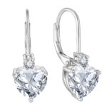High Quality 925 Sterling Silver Heart Shape Cubic Zirconia Women Earrings