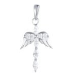 Rhodium-Plated 925 Sterling Silver Wing Pendant