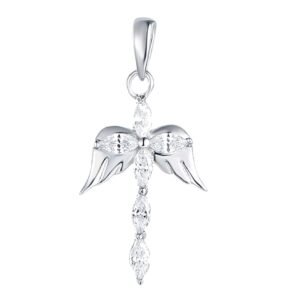 Rhodium-Plated 925 Sterling Silver Wing Pendant