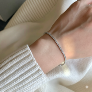 925 Sterling Silver Tennis Bracelet – Classic Round-Cut CZ, Adjustable Elegant Chain for Women - View 4